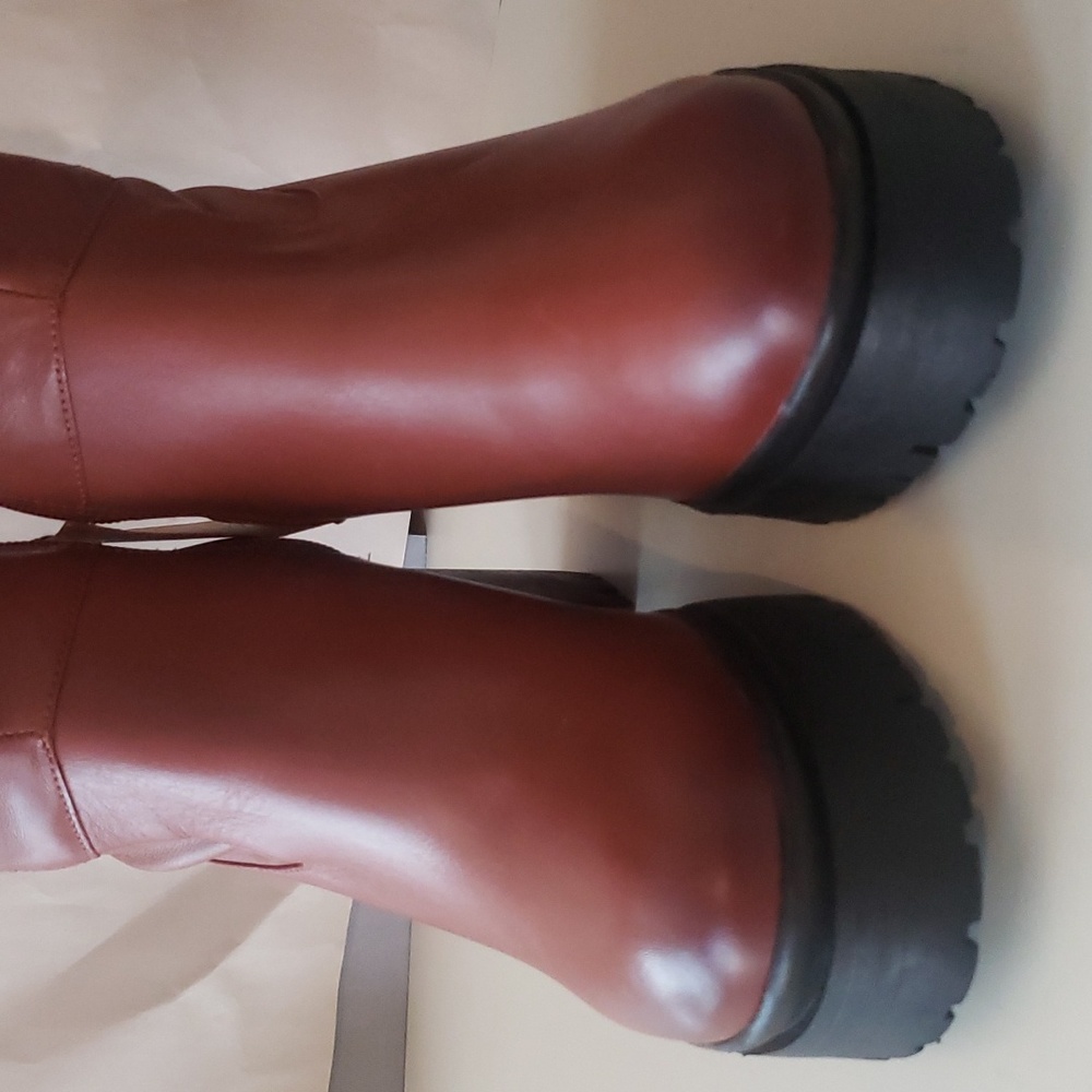 GB ReVolve OTK Chunky Redwood LUGG Block Sole Over the Knee high BOOTS - Picture 3 of 10